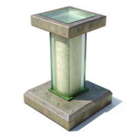 iconic retro Concrete pillar cross-section NO BACKGROUND with Transparent Background. 4K png