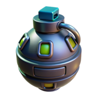 enchanting inspired Futuristic grenade with digital countdown timer. NO BACKGROUND with Transparent Background. png