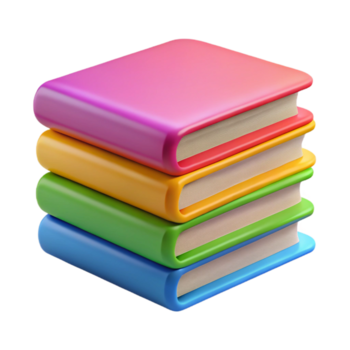 excepcional bohemio un apilar de vistoso libros. No antecedentes con transparente antecedentes. magistralmente capturado png