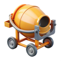 distinctive minimalist Concrete mixer NO BACKGROUND with Transparent Background. studio quality png