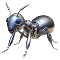 striking energetic geometric Robotic ant with metallic mandibles. NO BACKGROUND with Transparent Background. exclusive png