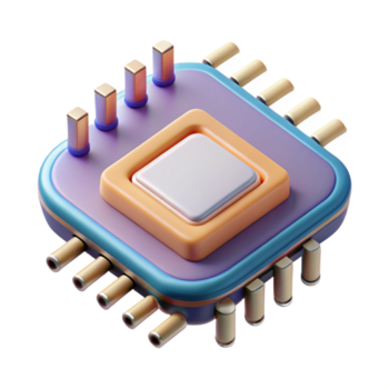 pristine timeless Microchip with intricate circuitry, NO BACKGROUND with Transparent Background. png