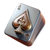 dramatic celebrated Single playing card, Ace of Spades, ornate design, NO BACKGROUND with Transparent Background. png