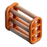 radiant distinctive CAD rendering of a rebar NO BACKGROUND with Transparent Background. png