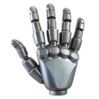 standout abstract Robot hand, articulated fingers, metallic finish, intricate joints. NO BACKGROUND with Transparent Background. authentic png