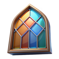 splendid nostalgic artistic Stained glass window fragment NO BACKGROUND with Transparent Background. handcrafted png