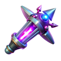 remarkable coastal Alien weapon with glowing energy blades. NO BACKGROUND with Transparent Background. flawless png