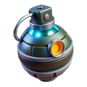 magnifico dinamico minimalista futuristico bomba a mano, esplosivo dispositivo, digitale Timer. no sfondo con trasparente sfondo. professionale png