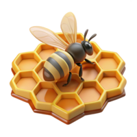 inspired abstract A single honeybee on a honeycomb cell NO BACKGROUND with Transparent Background. elite png