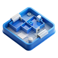 tranquil gorgeous Blueprint of a floor plan NO BACKGROUND with Transparent Background. expertly shot png