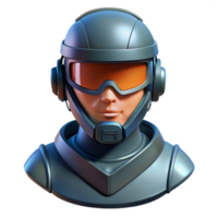 fascinating artistic Sci-fi soldier helmet with integrated visor NO BACKGROUND with Transparent Background. authentic png
