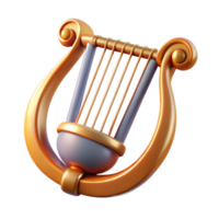 quintessential coastal Lyre of Apollo, NO BACKGROUND with Transparent Background. fine detail png