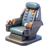 intense beautiful Spaceship cockpit chair with control sticks. NO BACKGROUND with Transparent Background. impeccable png