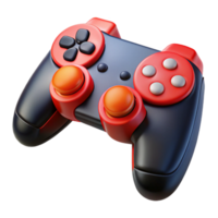 joyful hypnotic Gaming console controller, black and red buttons NO BACKGROUND with Transparent Background. museum quality png