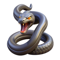 glorious standout Snake, coiled, fangs exposed NO BACKGROUND with Transparent Background. png