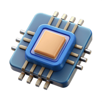 serene ethereal minimalist Microchip with intricate circuitry, NO BACKGROUND with Transparent Background. exclusive png