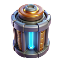 nostalgic magnificent Advanced power cell, glowing core, energy conduits. NO BACKGROUND with Transparent Background. original png