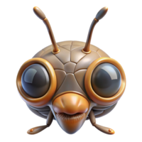 exquisite organic Alien insect head with large compound eyes and mandibles NO BACKGROUND with Transparent Background. refined png