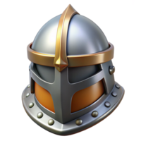 reflective picturesque A fierce, armored knight's helmet, with a closed visor. NO BACKGROUND with Transparent Background. premium png