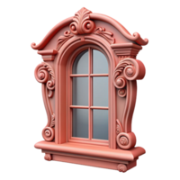 striking abstract Victorian window frame, intricate carvings, NO BACKGROUND with Transparent Background. genuine png