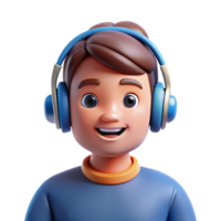 beautiful mid-century Gamer, wearing headphones, NO BACKGROUND with Transparent Background. genuine png