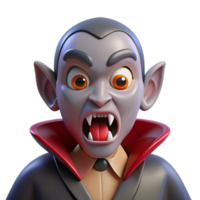inspired vintage A sinister vampire, with fangs bared, NO BACKGROUND with Transparent Background. museum quality png