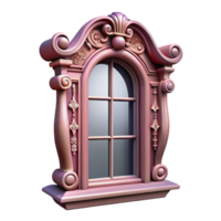sought-after rustic Victorian window frame, intricate carvings, NO BACKGROUND with Transparent Background. top-tier png