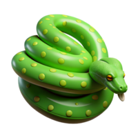 distinguished avant-garde A slithering green tree python, coiled, NO BACKGROUND with Transparent Background. high quality png