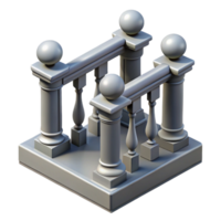 sought-after vintage Sketch of a balustrade NO BACKGROUND with Transparent Background. refined png