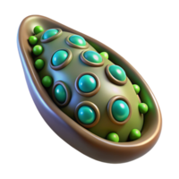 ethereal spectacular Alien seed pod with bioluminescent spores. NO BACKGROUND with Transparent Background. museum quality png