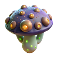 iconic surreal Alien fungus with glowing spores and unusual growth patterns NO BACKGROUND with Transparent Background. masterfully captured png