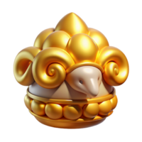 gorgeous vintage Golden Fleece, mythical object, quest item, NO BACKGROUND with Transparent Background. high quality png
