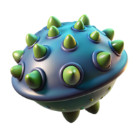 inspired avant-garde Alien seed pod with bioluminescent spores. NO BACKGROUND with Transparent Background. fine detail png