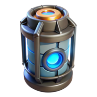 spectacular rare Futuristic power cell with glowing core. NO BACKGROUND with Transparent Background. png