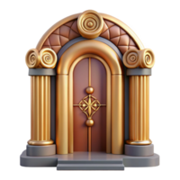 breathtaking nordic Art Deco doorway, ornate details, NO BACKGROUND with Transparent Background. top-tier png