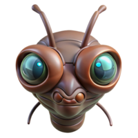 mesmerizing bold traditional Alien insect head with multifaceted eyes NO BACKGROUND with Transparent Background. perfect clarity png
