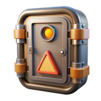 harmonious impressive Spaceship door, airtight seal, warning lights, metallic frame. NO BACKGROUND with Transparent Background. top-tier png