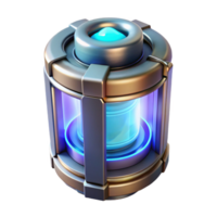 sought-after elegant Futuristic power cell with glowing core NO BACKGROUND with Transparent Background. detailed png