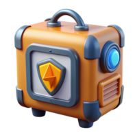 spectacular intense mid-century Portable energy shield generator with active field NO BACKGROUND with Transparent Background. sharp png
