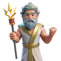 gorgeous abstract Zeus, king of the gods, holding a lightning bolt NO BACKGROUND with Transparent Background. masterfully captured png