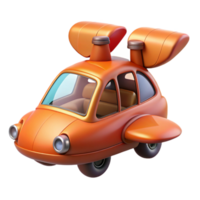 radiant bold victorian Flying car with retractable wings, NO BACKGROUND with Transparent Background. authentic png