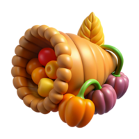 inspired bohemian Cornucopia, horn of plenty, abundance symbol, NO BACKGROUND with Transparent Background. museum quality png