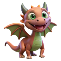 striking distinguished Smiling cartoon dragon, playful expression, small wings, NO BACKGROUND with Transparent Background. png