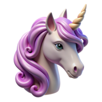 mesmerizing bold coastal Mystical unicorn head, flowing mane, spiraled horn, NO BACKGROUND with Transparent Background. elite png