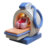intense impressive Medical scanner displaying internal organs, NO BACKGROUND with Transparent Background. 8K png