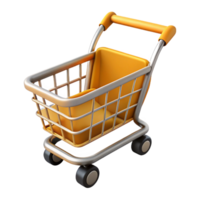 romantic exquisite A shopping cart, empty, NO BACKGROUND with Transparent Background. high quality png