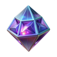 harmonious stunning Alien crystal, glowing, multifaceted, floating, NO BACKGROUND with Transparent Background. precision png