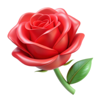 wonderful distinguished A single, perfect red rose. NO BACKGROUND with Transparent Background. png