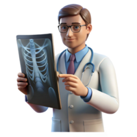 sought-after gothic Doctor examining x-ray NO BACKGROUND with Transparent Background. detailed png