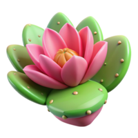 stunning dynamic abstract Cactus flower, blooming NO BACKGROUND with Transparent Background. flawless png